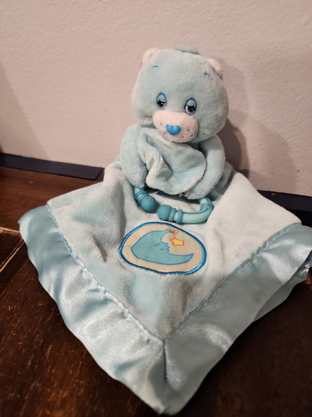 Blue Moon Plush Security Blanket Lovey 2004 Care Bears Bedtime Vintage